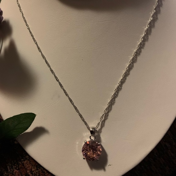 Gorgeous Sterling & CZ Necklace - Picture 2 of 6